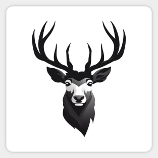 Black and White Deer Sticker